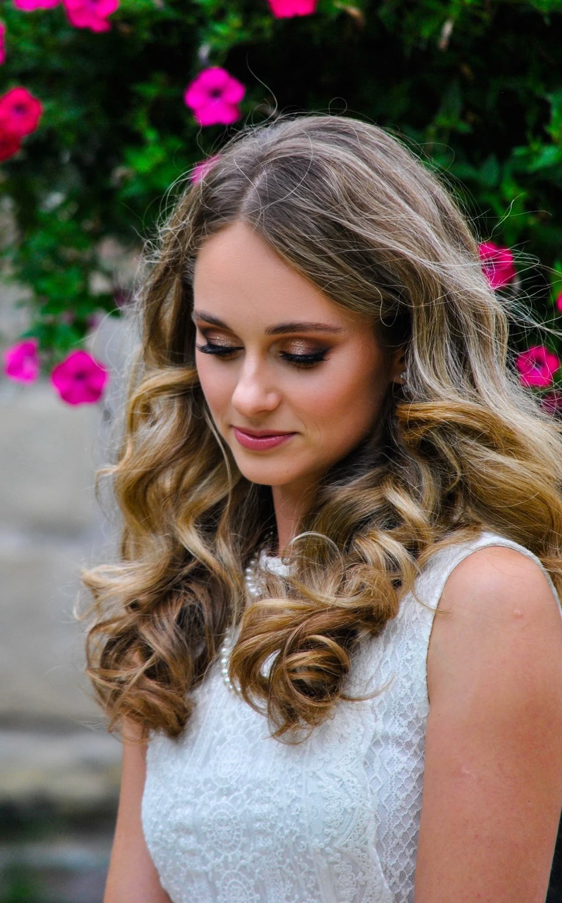 Garden bridal makeup with golden glam eyes for a GTA wedding
